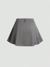 Frenchy High-Waist Gray Pleated A-Line Mini Skirt, Flattering And Anti-Flashing Design